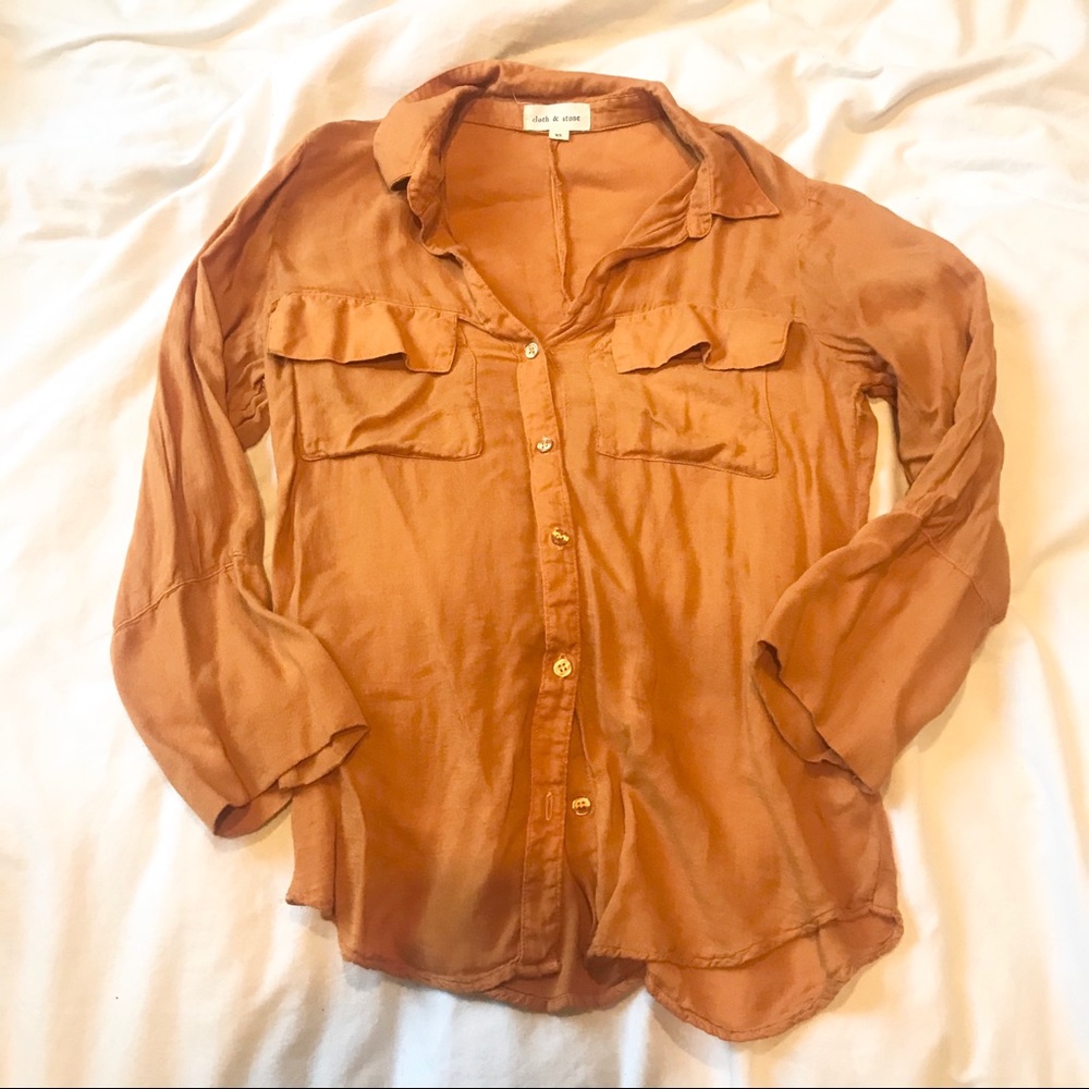 Anthropologie Cloth & Stone orange blouse